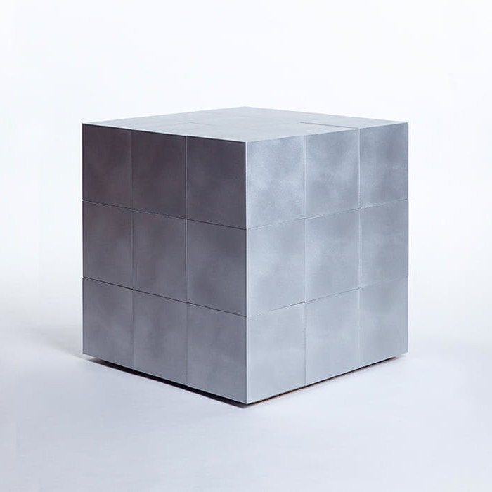 Aluminum Cube by Paul Kelley for RUNE, New York.