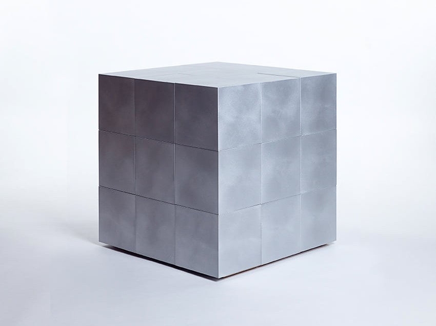 Aluminum Cube by Paul Kelley for RUNE, New York.