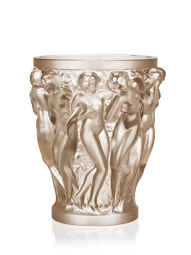 Bacchantes Vase in gold luster crystal by Lalique for RUNE, New York.