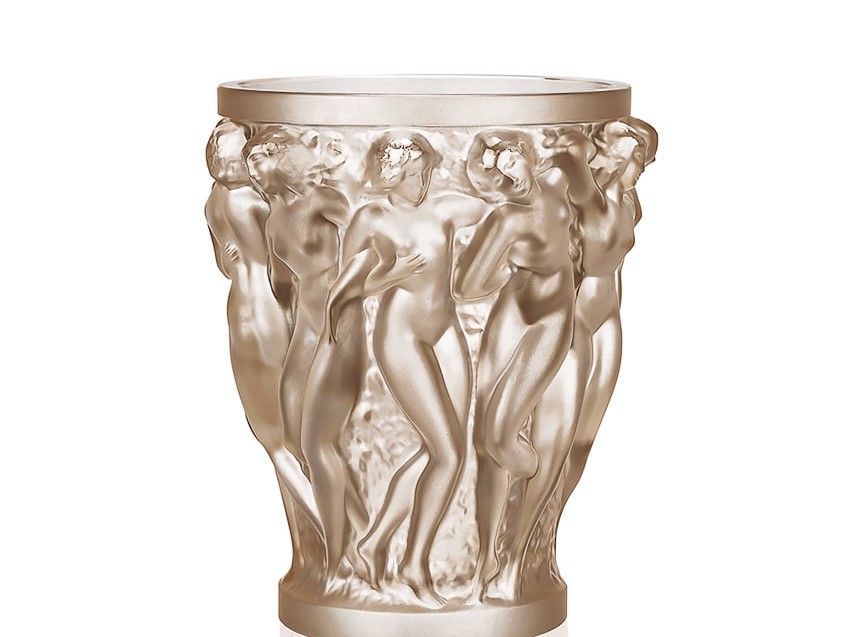 Bacchantes Vase in gold luster crystal by Lalique for RUNE, New York.