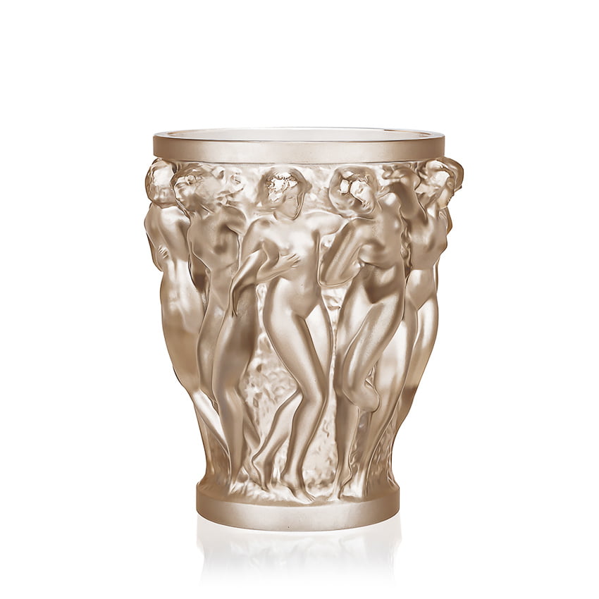 Bacchantes Vase in gold luster crystal by Lalique for RUNE, New York.
