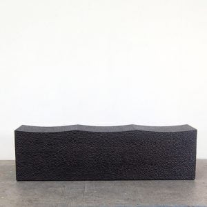 Block Bench for Three in carved, blackened maple by John Eric Byers for RUNE, New York.