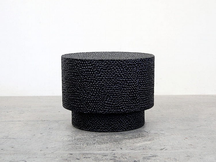 Drum Stool in carved, blackened maple by John Eric Byers for RUNE, New York.