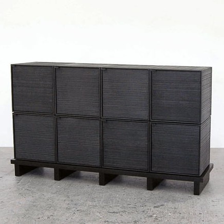 8 Cubes Chest of Doors in sawn, blackened maple & brass by John Eric Byers by RUNE, New York.