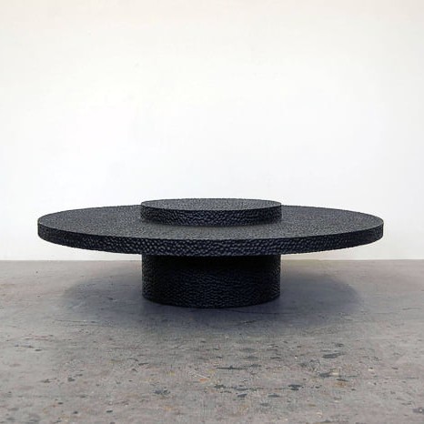 R1 Table in carved, blackened maple by John Eric Byers for RUNE, New York.