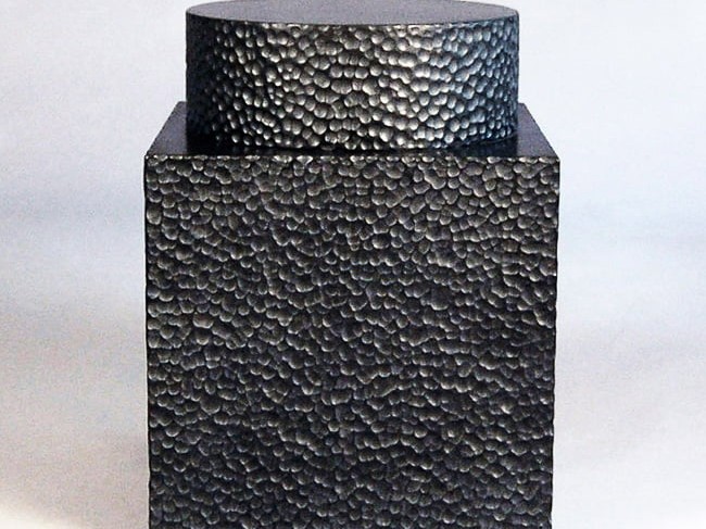 Table #14 in carved, blackened maple by John Eric Byers for RUNE, New York.