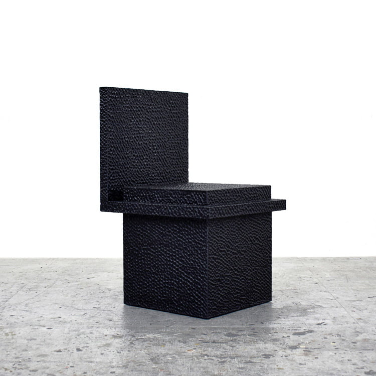 C1 Chair in carved, blackened maple by John Eric Byers for RUNE, New York.