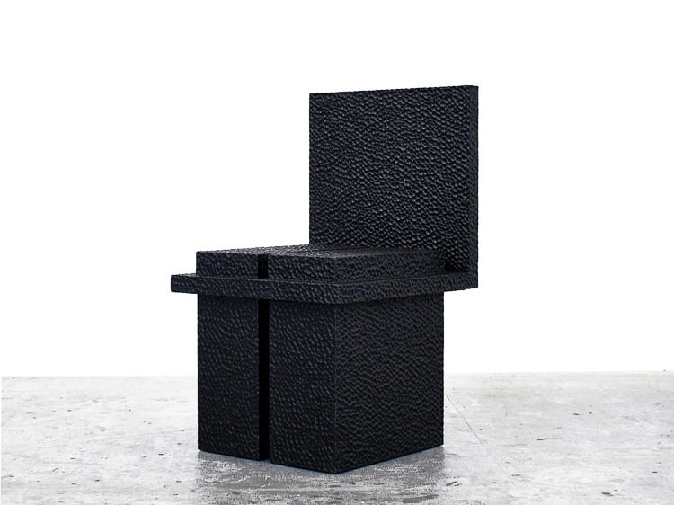 C2 Chair in carved, blackened maple by John Eric Byers for RUNE, New York.