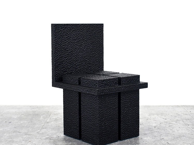 C3 Chair in carved, blackened maple by John Eric Byers for RUNE, New York.