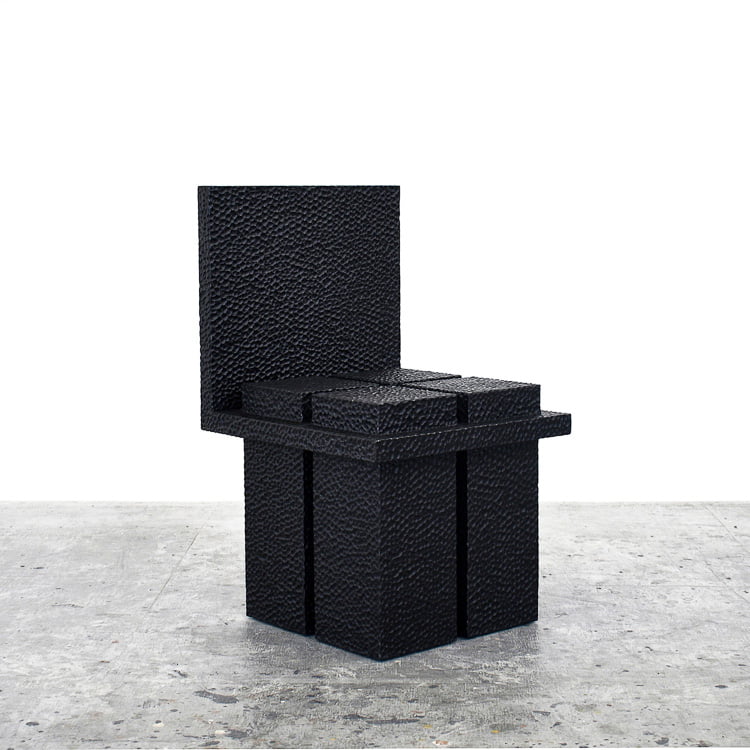 C3 Chair in carved, blackened maple by John Eric Byers for RUNE, New York.