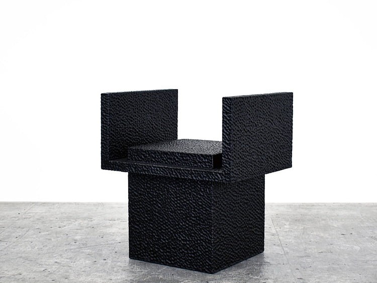 C4 Chair in carved, blackened maple by John Eric Byers for RUNE, New York.