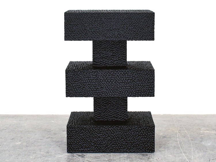 Pillar Console in carved, blackened maple by John Eric Byers for RUNE, New York.