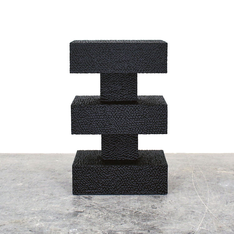 Pillar Console in carved, blackened maple by John Eric Byers for RUNE, New York.