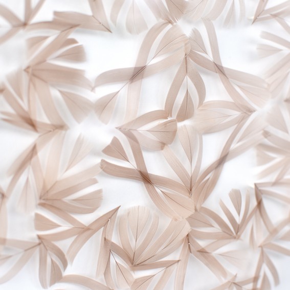 Respirations Tableau Rose in hand cut beige goose feathers by Janaïna Milheiro for RUNE, New York.