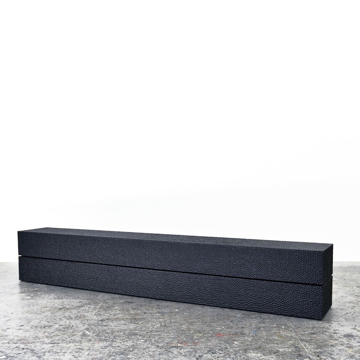 Reveal Bench #2 in carved, blackened maple by John Eric Byers for RUNE, New York.