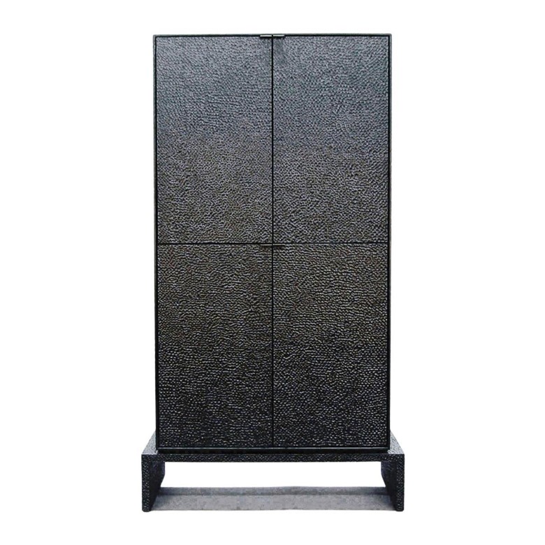 V4 Cabinet in carved, blackened maple & brass by John Eric Byers for RUNE, New York.