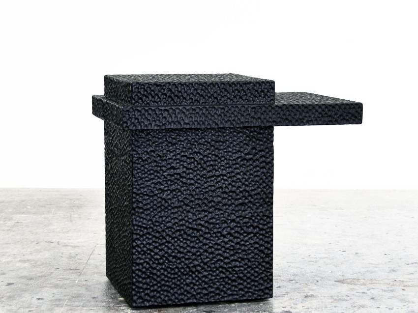 T4 Table in carved, blackened white oak by John Eric Byers for RUNE, New York.