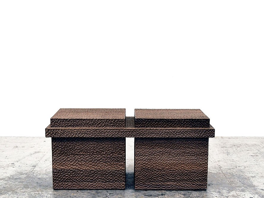 BWB2 Bench in carved American walnut by John Eric Byers for RUNE, New York.