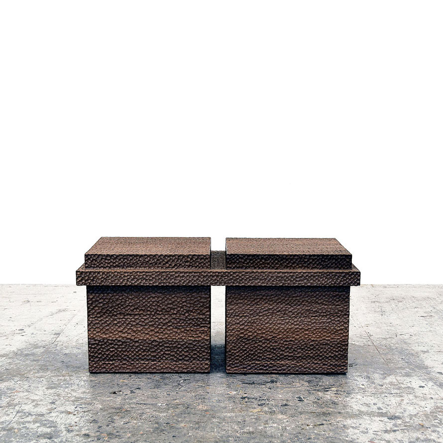 BWB2 Bench in carved American walnut by John Eric Byers for RUNE, New York.