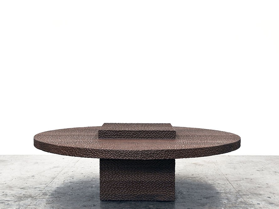 BWR2 Coffee Table in carved American walnut by John Eric Byers for RUNE, New York.
