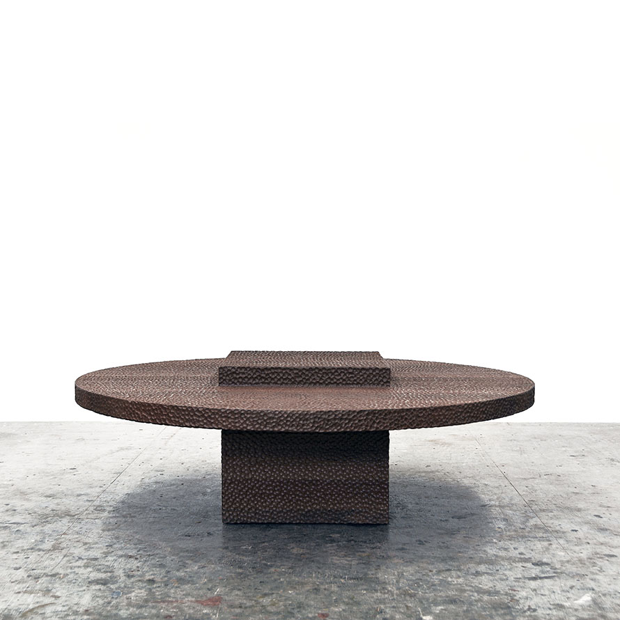 BWR2 Coffee Table in carved American walnut by John Eric Byers for RUNE, New York.