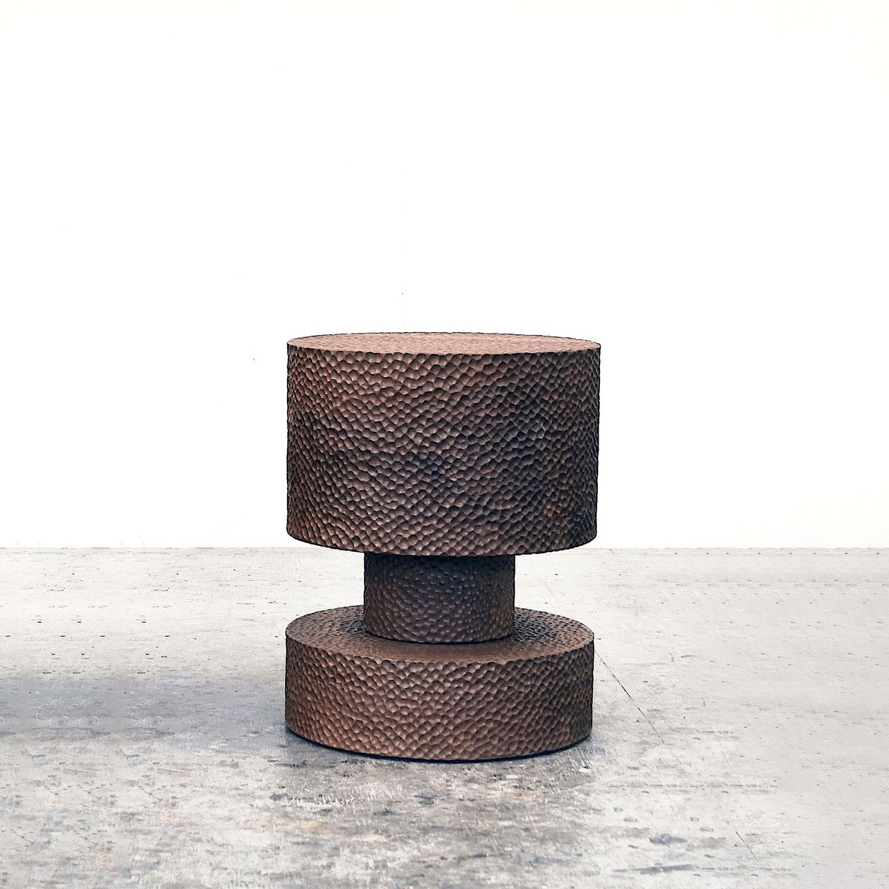 BWRT Round in carved walnut by John Eric Byers for RUNE, New York.