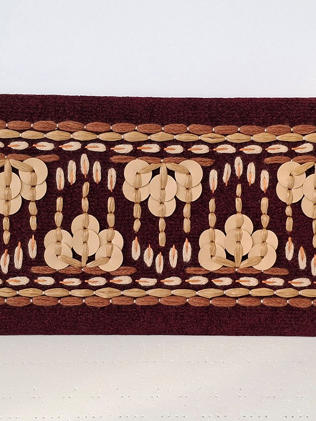 Luxurious hand-embroidered fabric by P+L Studio, crafted in France for furniture, wallcoverings & interior design projects, available through RUNE in New York.